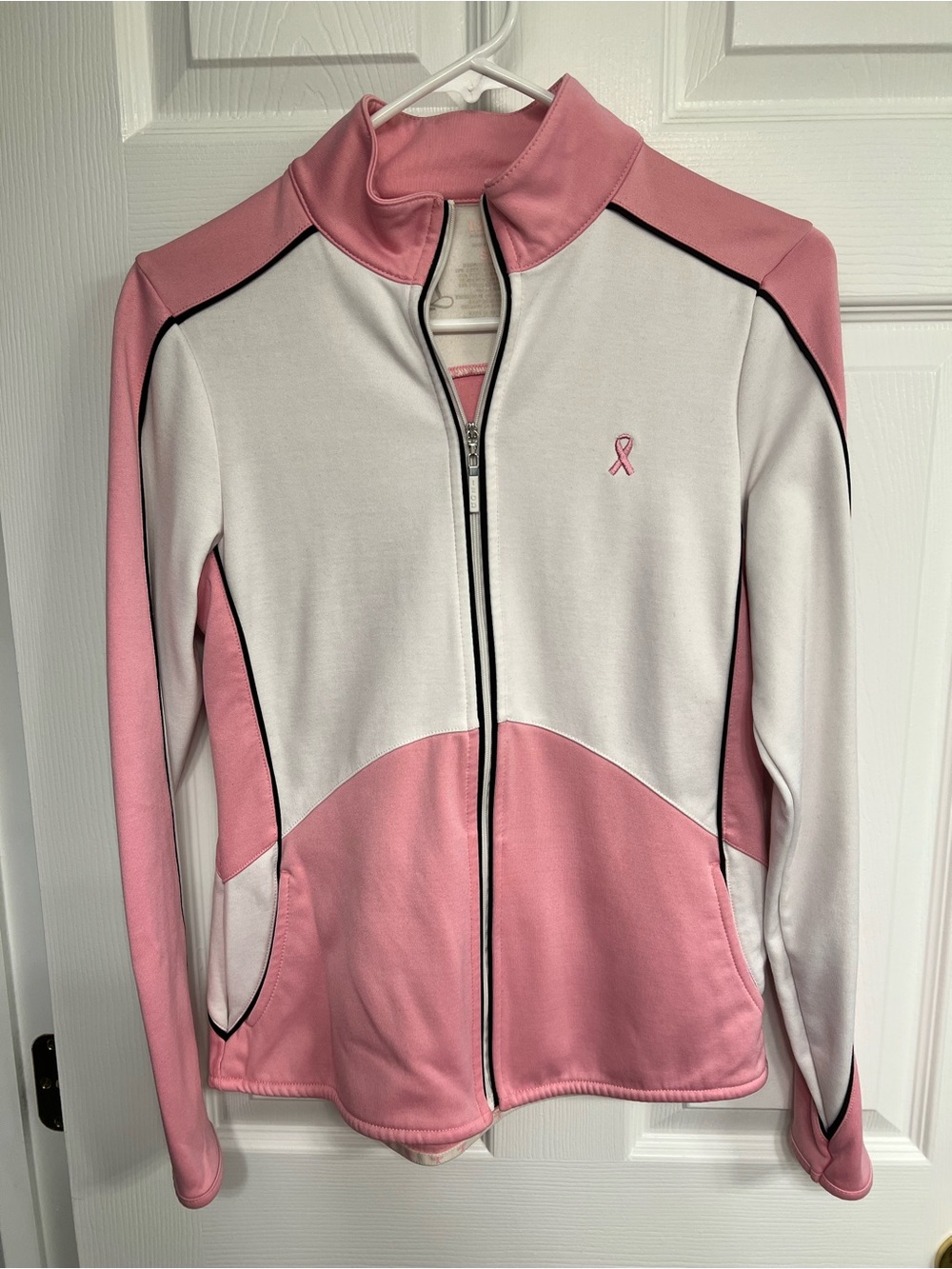 Izod Pink & White Full-Zip Jacket, Skirt & Pants Breast Cancer Awareness